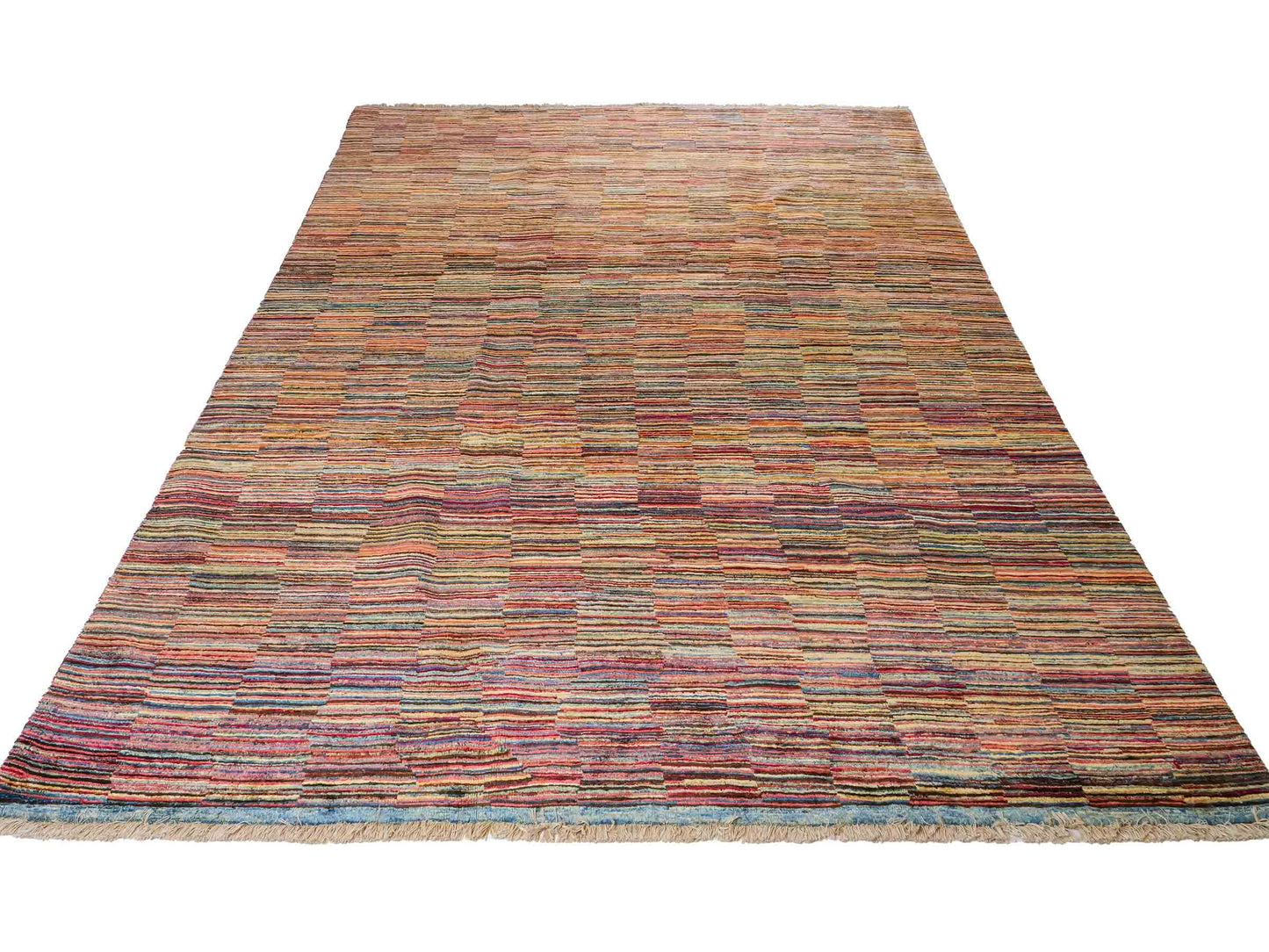 Handgeknüpfter, afghanischer, moderner Design Ziegler Orientteppich aus Wolle von Khademi. Größe: 259 x 181 cm. Farbe: Beige, bunt. Verkauf durch JUPITER Intl.