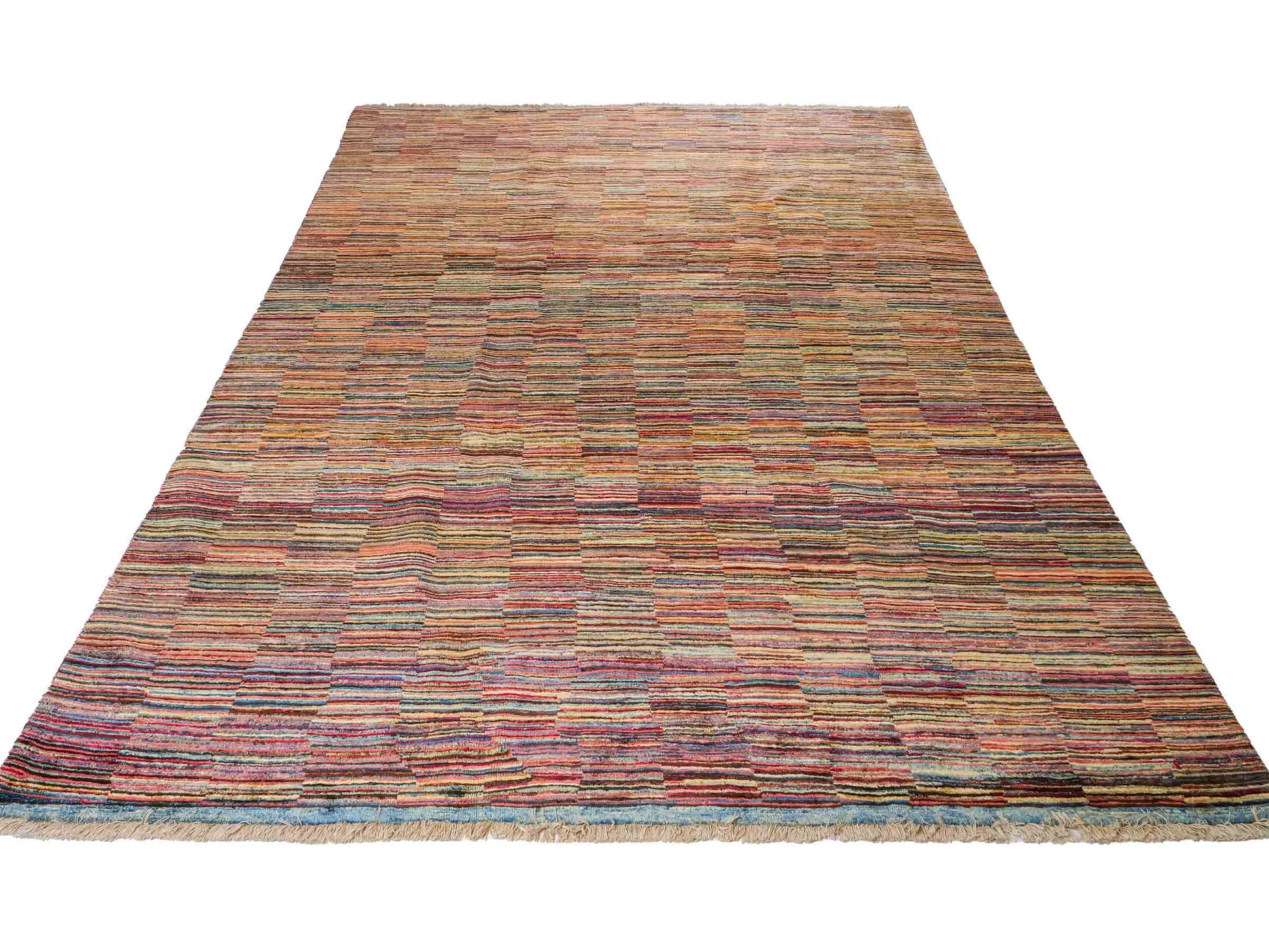 Handgeknüpfter, afghanischer, moderner Design Ziegler Orientteppich aus Wolle von Khademi. Größe: 259 x 181 cm. Farbe: Beige, bunt. Verkauf durch JUPITER Intl.