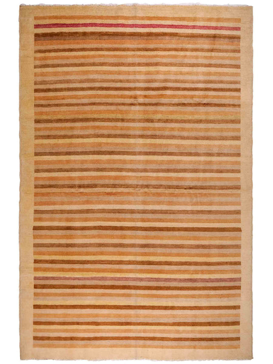 Handgeknüpfter, afghanischer, moderner Design Ziegler Orientteppich aus Wolle von Khademi. Größe: 280 x 199 cm. Farbe: Beige. Verkauf durch JUPITER Intl.