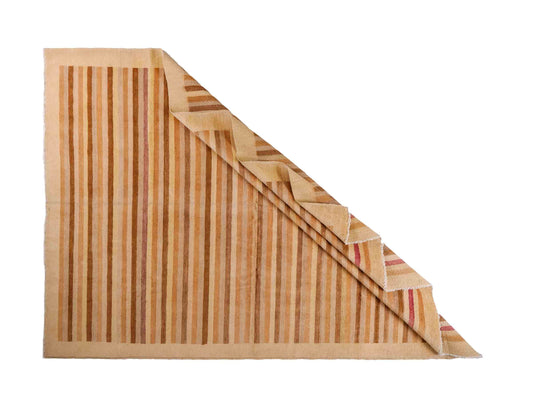 Handgeknüpfter, afghanischer, moderner Design Ziegler Orientteppich aus Wolle von Khademi. Größe: 280 x 199 cm. Farbe: Beige. Verkauf durch JUPITER Intl.