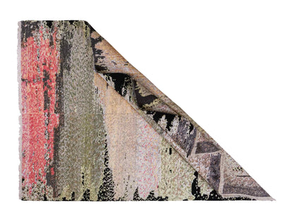 Handgeknüpfter Designer Orientteppich von Khademi aus Wolle mit Viskose, schwarz, mehrfarbig. Abstraktes Design. Von Hand geknüpft in Indien. Größe: 204x150cm. Teppichnummer: KB4-1624. Verkauf durch Jupiter Intl.