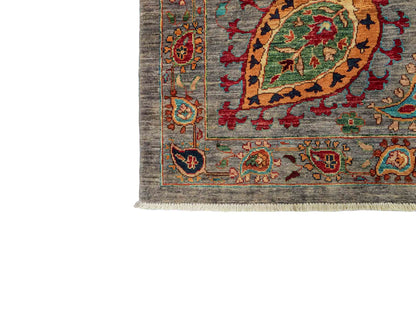 Handgeknüpfter, afghanischer, moderner Design Ziegler Orientteppich aus Wolle von Khademi. Größe: 304 x 213 cm. Farbe: Grau. Verkauf durch JUPITER Intl.