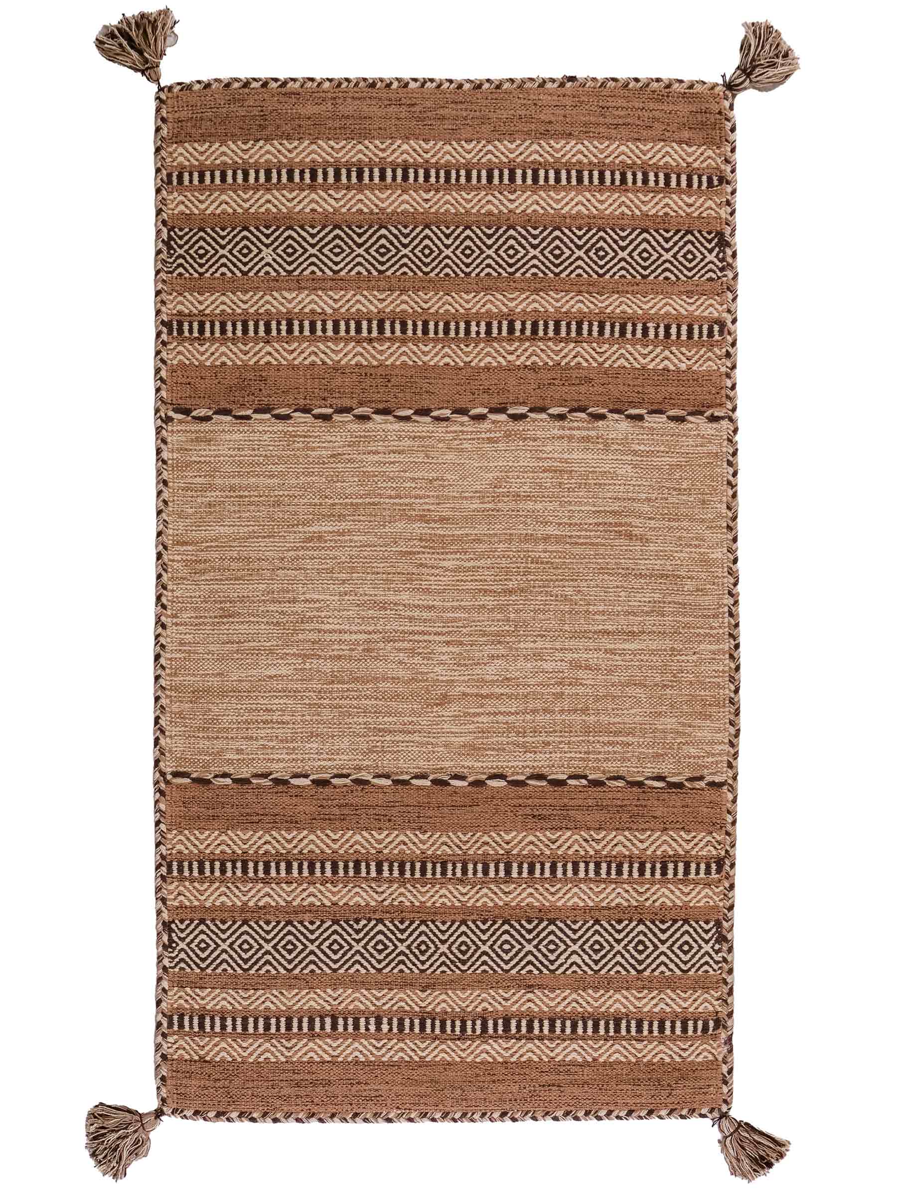 Handgewebter, moderner Indo Kelim Orientteppich von Khademi aus Baumwolle, beige. Geometrisches Design. Von Hand gewebt in Indien. Größe: 150x80cm. Teppichnummer: KB4-1656. Verkauf durch Jupiter Intl.