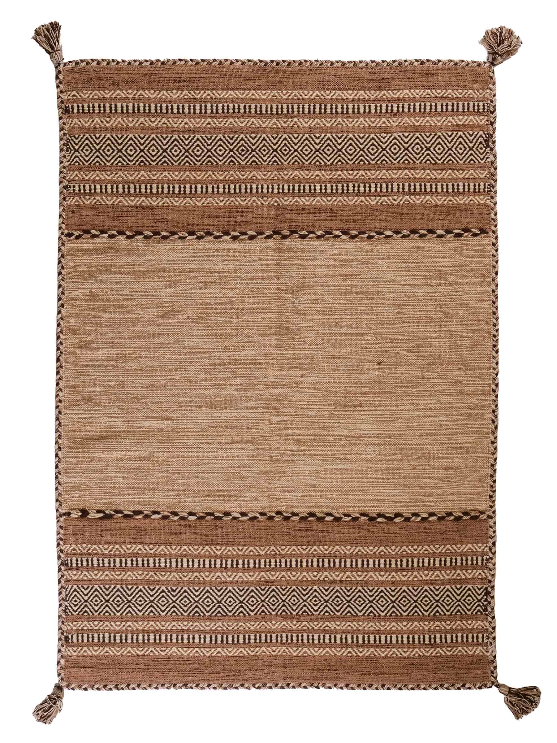Handgewebter, moderner Indo Kelim Orientteppich von Khademi aus Baumwolle, beige. Geometrisches Design. Von Hand gewebt in Indien. Größe: 170x120cm. Teppichnummer: KB4-1662. Verkauf durch Jupiter Intl.