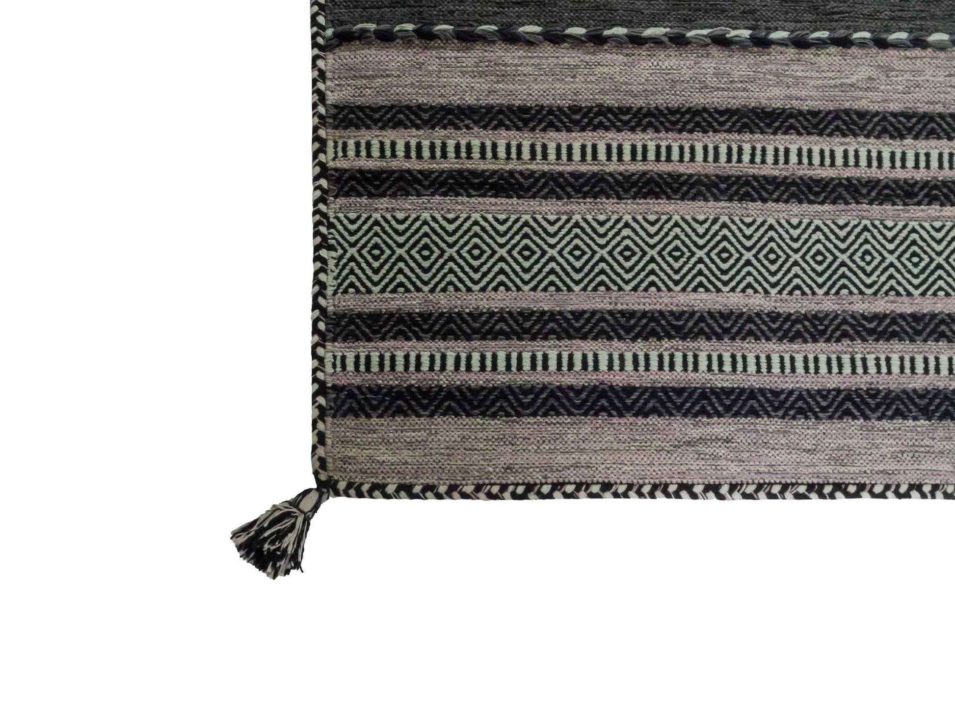 Handgewebter, moderner Indo Kelim Orientteppich von Khademi aus Baumwolle, navy. Geometrisches Design. Von Hand gewebt in Indien. Größe: 170x120cm. Teppichnummer: KB4-1667. Verkauf durch Jupiter Intl.