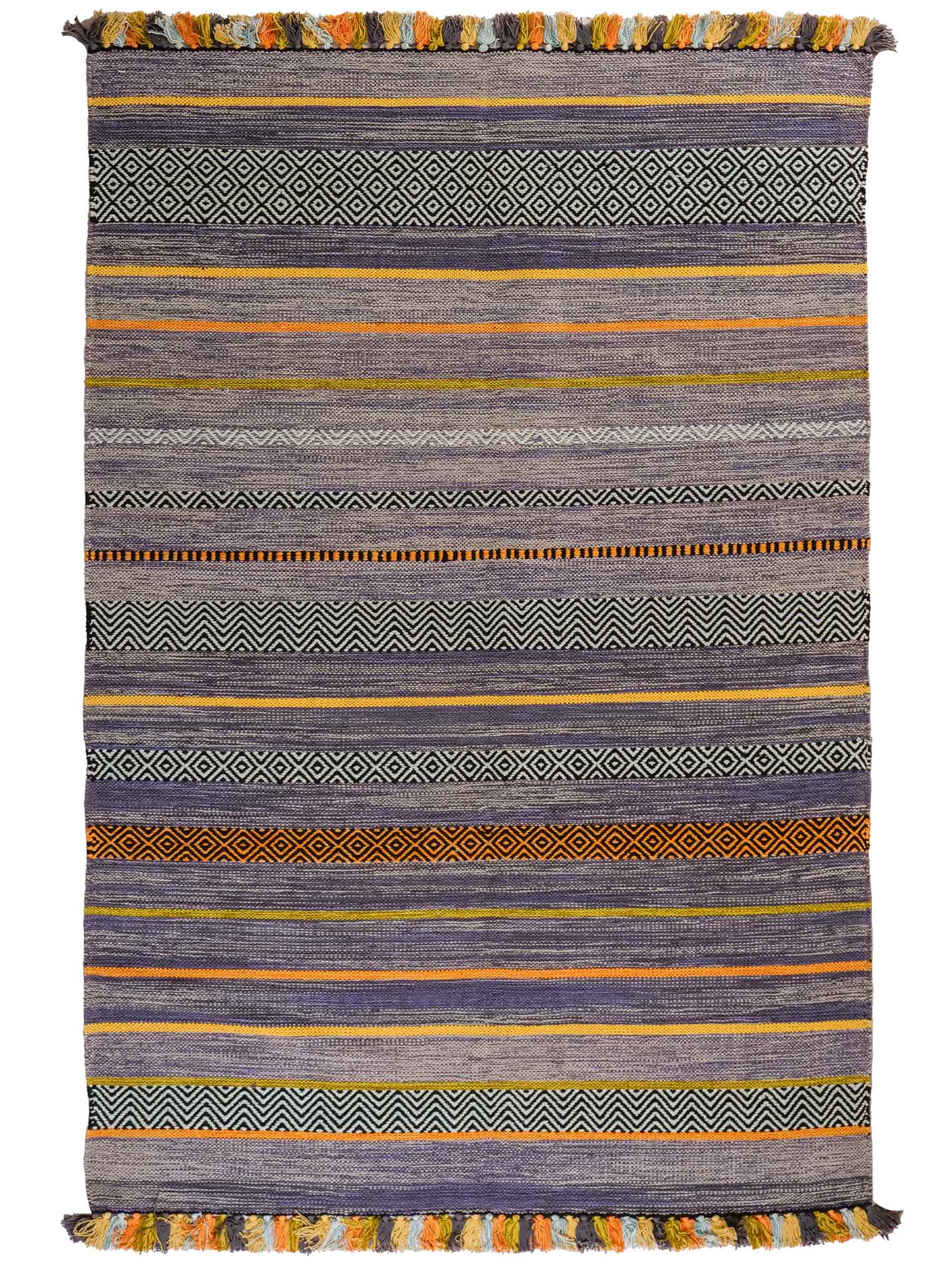 Handgewebter, moderner Indo Kelim Orientteppich von Khademi aus Baumwolle, navy, mehrfarbig. Geometrisches Design. Von Hand gewebt in Indien. Größe: 190x130cm. Teppichnummer: KB4-1672. Verkauf durch Jupiter Intl.