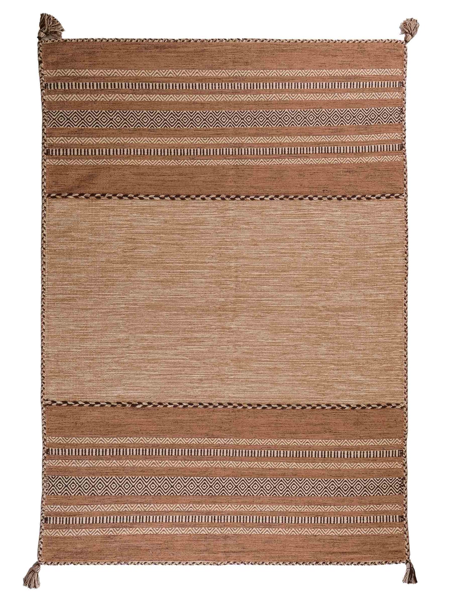 Handgewebter, moderner Indo Kelim Orientteppich von Khademi aus Baumwolle, beige. Geometrisches Design. Von Hand gewebt in Indien. Größe: 230x170cm. Teppichnummer: KB4-1689. Verkauf durch Jupiter Intl.