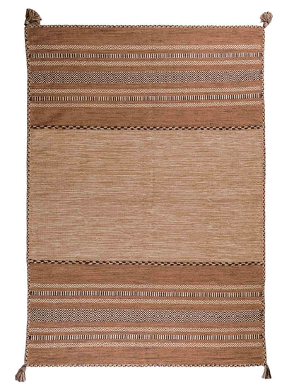Handgewebter, moderner Indo Kelim Orientteppich von Khademi aus Baumwolle, beige. Geometrisches Design. Von Hand gewebt in Indien. Größe: 230x170cm. Teppichnummer: KB4-1689. Verkauf durch Jupiter Intl.