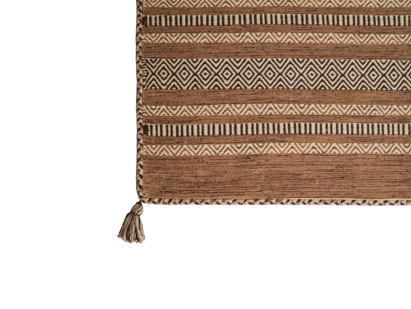 Handgewebter, moderner Indo Kelim Orientteppich von Khademi aus Baumwolle, beige. Geometrisches Design. Von Hand gewebt in Indien. Größe: 230x170cm. Teppichnummer: KB4-1689. Verkauf durch Jupiter Intl.