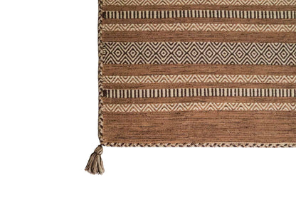 Handgewebter, moderner Indo Kelim Orientteppich von Khademi aus Baumwolle, beige. Geometrisches Design. Von Hand gewebt in Indien. Größe: 230x170cm. Teppichnummer: KB4-1689. Verkauf durch Jupiter Intl.