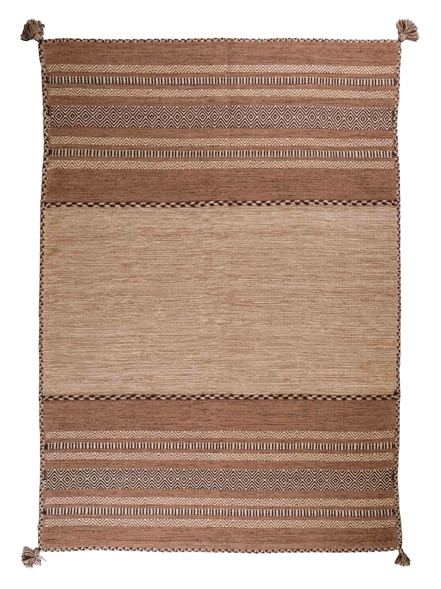 Handgewebter, moderner Indo Kelim Orientteppich von Khademi aus Baumwolle, beige. Geometrisches Design. Von Hand gewebt in Indien. Größe: 230x170cm. Teppichnummer: KB4-1690. Verkauf durch Jupiter Intl.