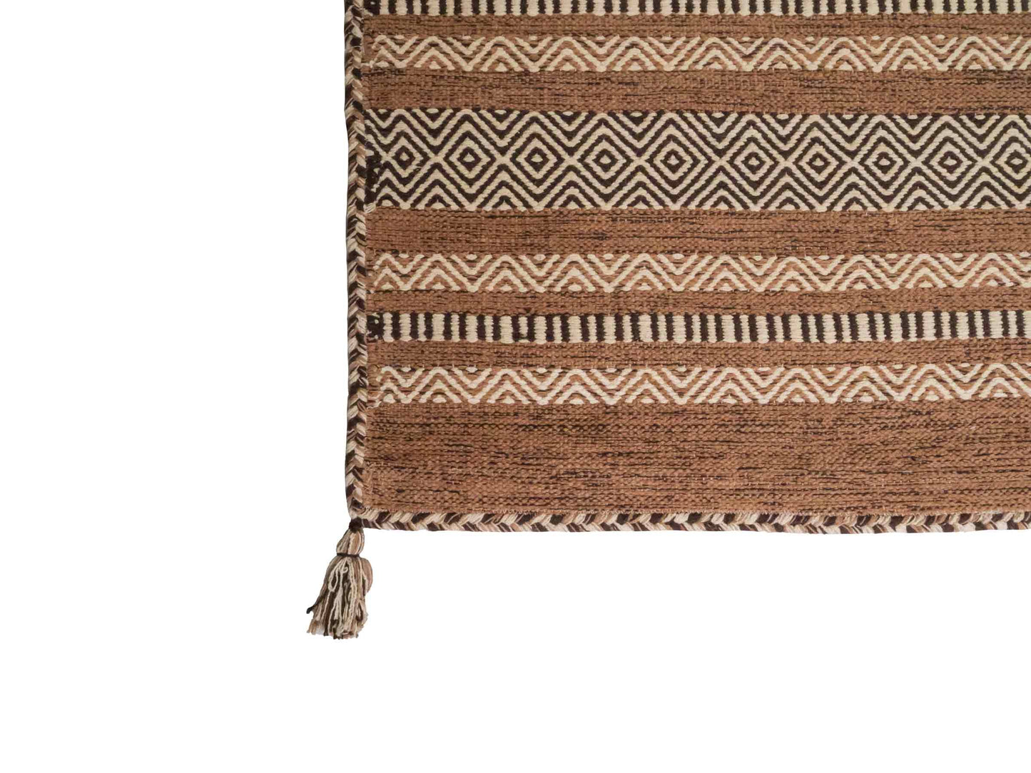 Handgewebter, moderner Indo Kelim Orientteppich von Khademi aus Baumwolle, beige. Geometrisches Design. Von Hand gewebt in Indien. Größe: 230x170cm. Teppichnummer: KB4-1691. Verkauf durch Jupiter Intl.