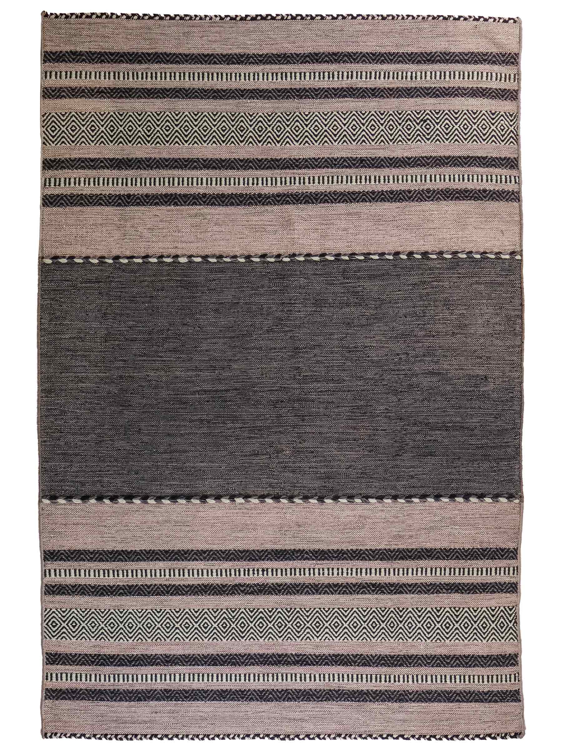 Handgewebter, moderner Indo Kelim Orientteppich von Khademi aus Baumwolle, navy. Geometrisches Design. Von Hand gewebt in Indien. Größe: 244x152cm. Teppichnummer: KB4-1679. Verkauf durch Jupiter Intl.