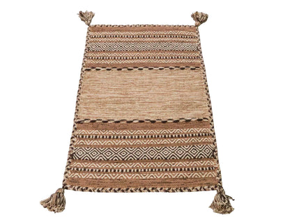 Handgewebter, moderner Indo Kelim Orientteppich von Khademi aus Baumwolle, beige. Geometrisches Design. Von Hand gewebt in Indien. Größe: 90x60cm. Teppichnummer: KB4-1631. Verkauf durch Jupiter Intl.