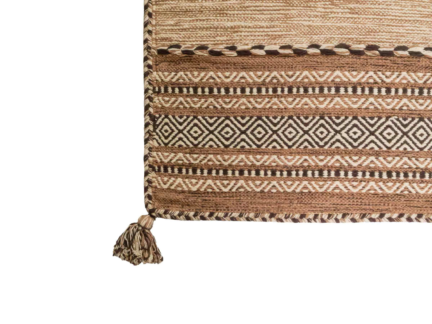 Handgewebter, moderner Indo Kelim Orientteppich von Khademi aus Baumwolle, beige. Geometrisches Design. Von Hand gewebt in Indien. Größe: 90x60cm. Teppichnummer: KB4-1631. Verkauf durch Jupiter Intl.