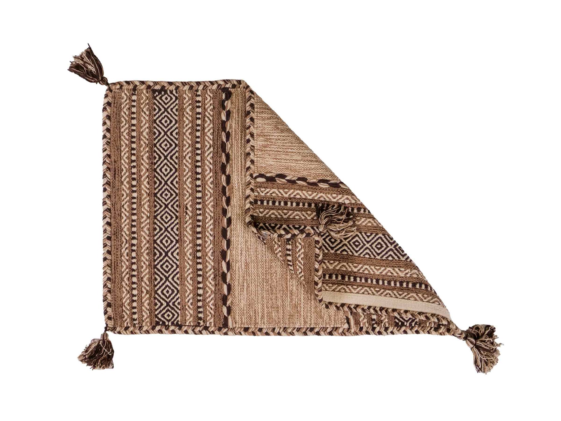 Handgewebter, moderner Indo Kelim Orientteppich von Khademi aus Baumwolle, beige. Geometrisches Design. Von Hand gewebt in Indien. Größe: 90x60cm. Teppichnummer: KB4-1632. Verkauf durch Jupiter Intl.