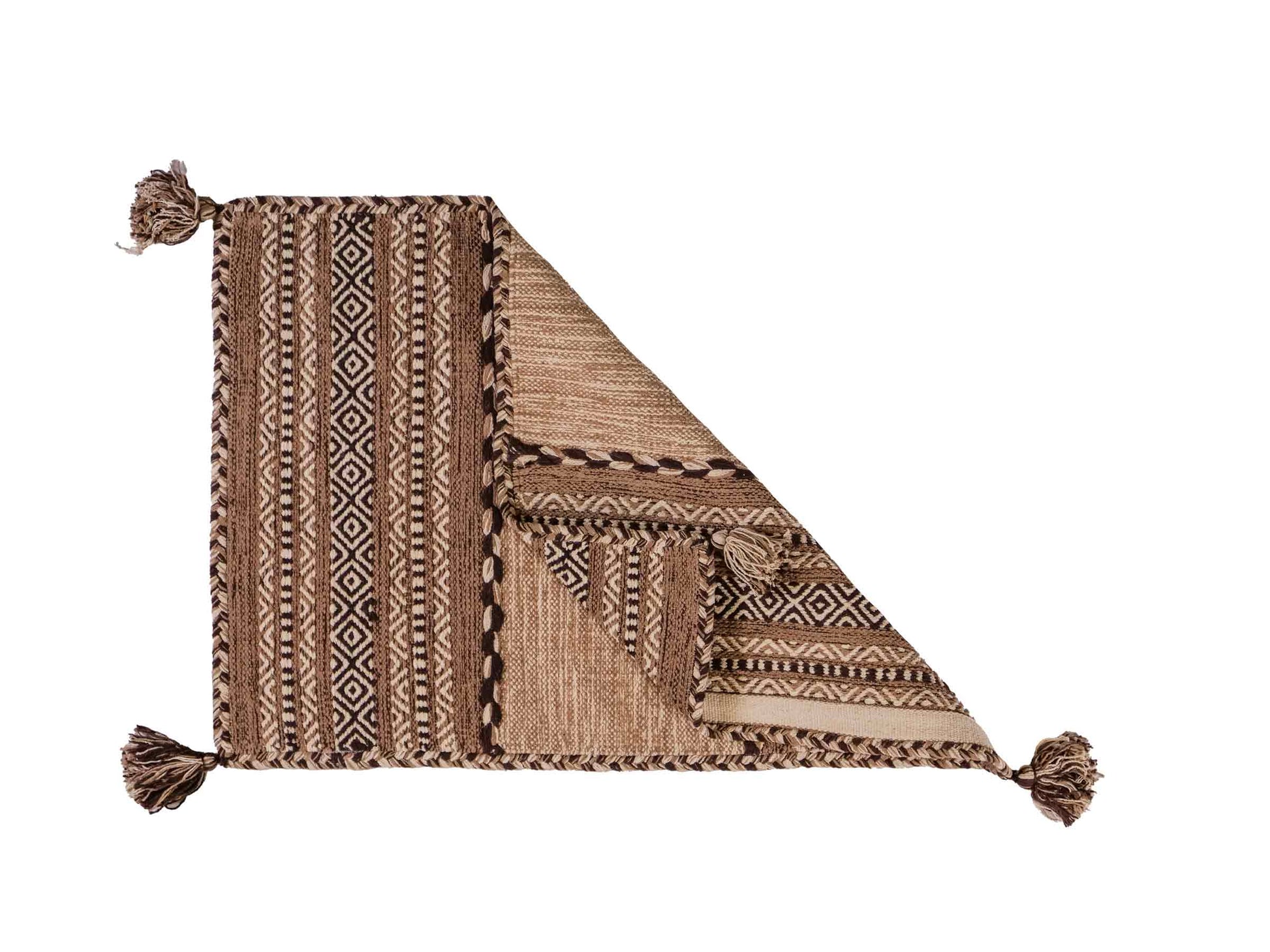 Handgewebter, moderner Indo Kelim Orientteppich von Khademi aus Baumwolle, beige. Geometrisches Design. Von Hand gewebt in Indien. Größe: 90x60cm. Teppichnummer: KB4-1633. Verkauf durch Jupiter Intl.