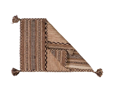 Handgewebter, moderner Indo Kelim Orientteppich von Khademi aus Baumwolle, beige. Geometrisches Design. Von Hand gewebt in Indien. Größe: 90x60cm. Teppichnummer: KB4-1633. Verkauf durch Jupiter Intl.