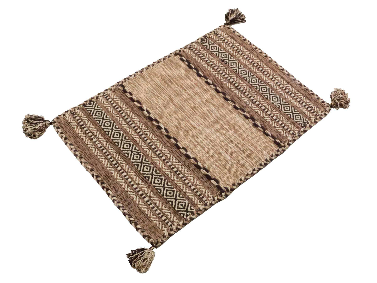 Handgewebter, moderner Indo Kelim Orientteppich von Khademi aus Baumwolle, beige. Geometrisches Design. Von Hand gewebt in Indien. Größe: 90x60cm. Teppichnummer: KB4-1633. Verkauf durch Jupiter Intl.
