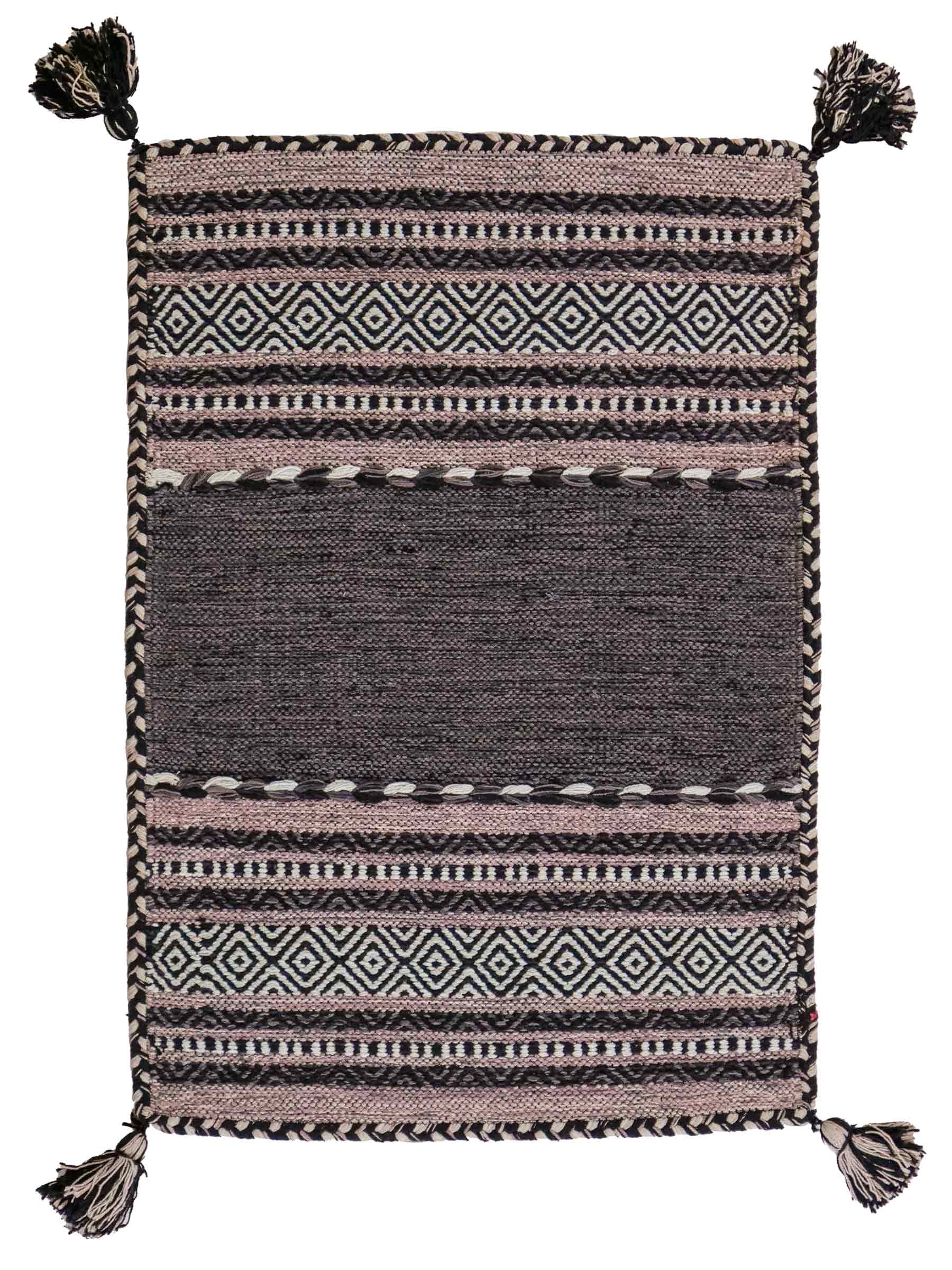 Handgewebter, moderner Indo Kelim Orientteppich von Khademi aus Baumwolle, navy. Geometrisches Design. Von Hand gewebt in Indien. Größe: 90x60cm. Teppichnummer: KB4-1635. Verkauf durch Jupiter Intl.