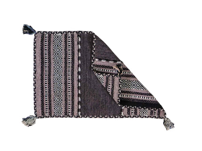 Handgewebter, moderner Indo Kelim Orientteppich von Khademi aus Baumwolle, navy. Geometrisches Design. Von Hand gewebt in Indien. Größe: 90x60cm. Teppichnummer: KB4-1636. Verkauf durch Jupiter Intl.