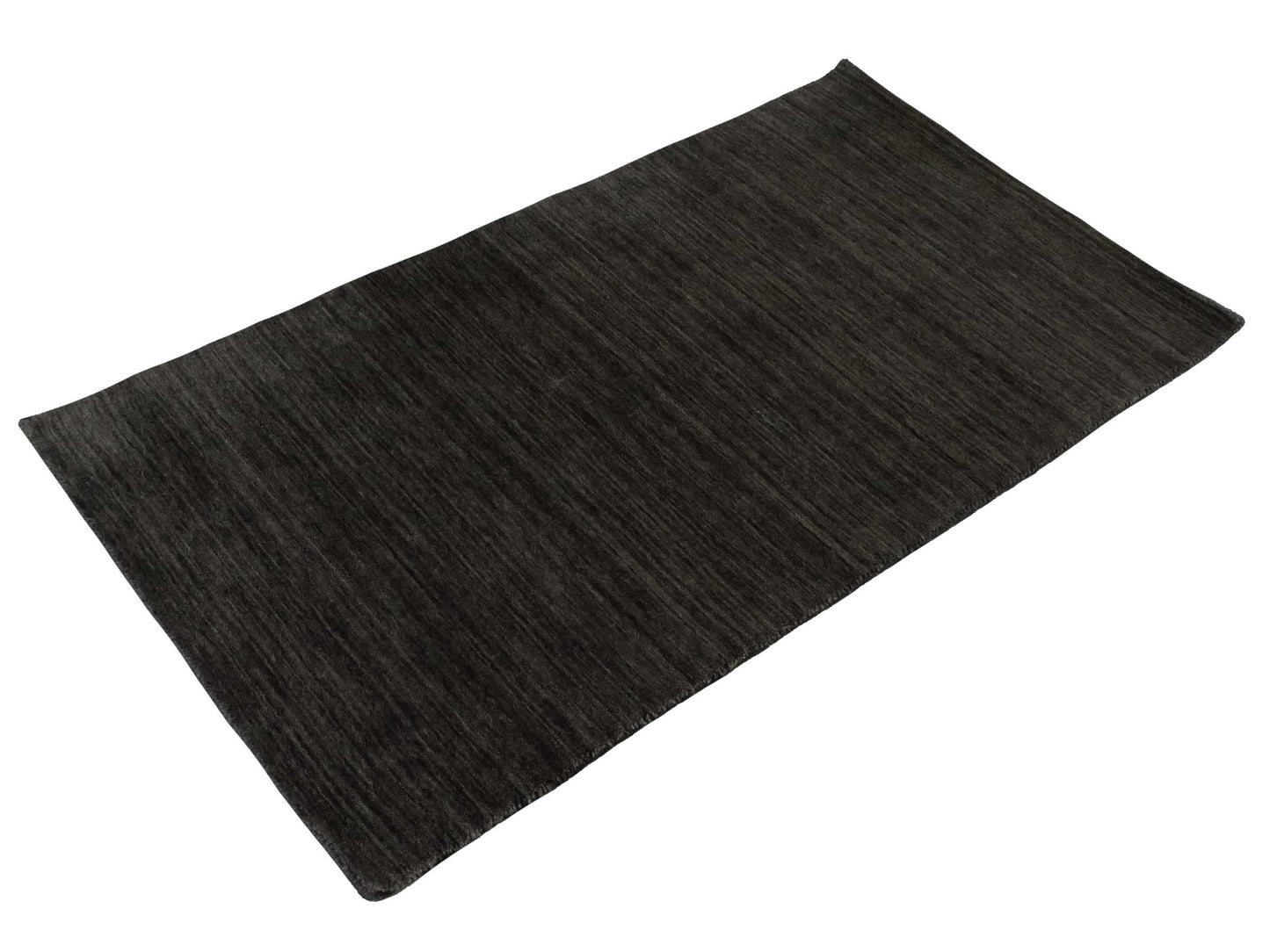 Moderner, Handloom Gabbeh Orientteppich von Khademi aus Wolle, grau. Einfarbiges Uni-Design. Produziert in Indien. Größe: 150x82cm. Teppichnummer: KB4-1533. Verkauf durch Jupiter Intl.