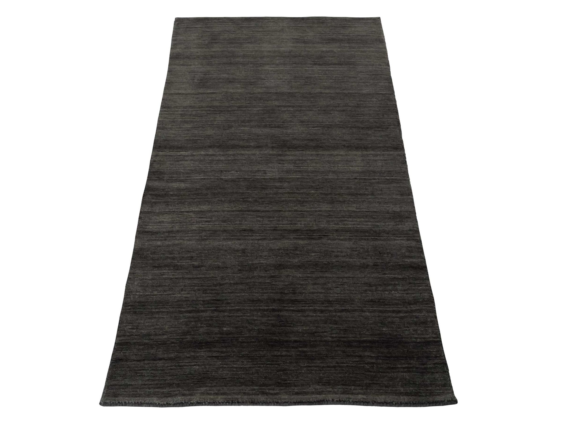 Moderner, Handloom Gabbeh Orientteppich von Khademi aus Wolle, grau. Einfarbiges Uni-Design. Produziert in Indien. Größe: 150x82cm. Teppichnummer: KB4-1533. Verkauf durch Jupiter Intl.