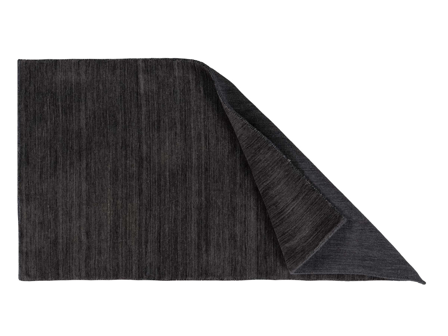 Moderner, Handloom Gabbeh Orientteppich von Khademi aus Wolle, grau. Einfarbiges Uni-Design. Produziert in Indien. Größe: 153x83cm. Teppichnummer: KB4-1534. Verkauf durch Jupiter Intl.