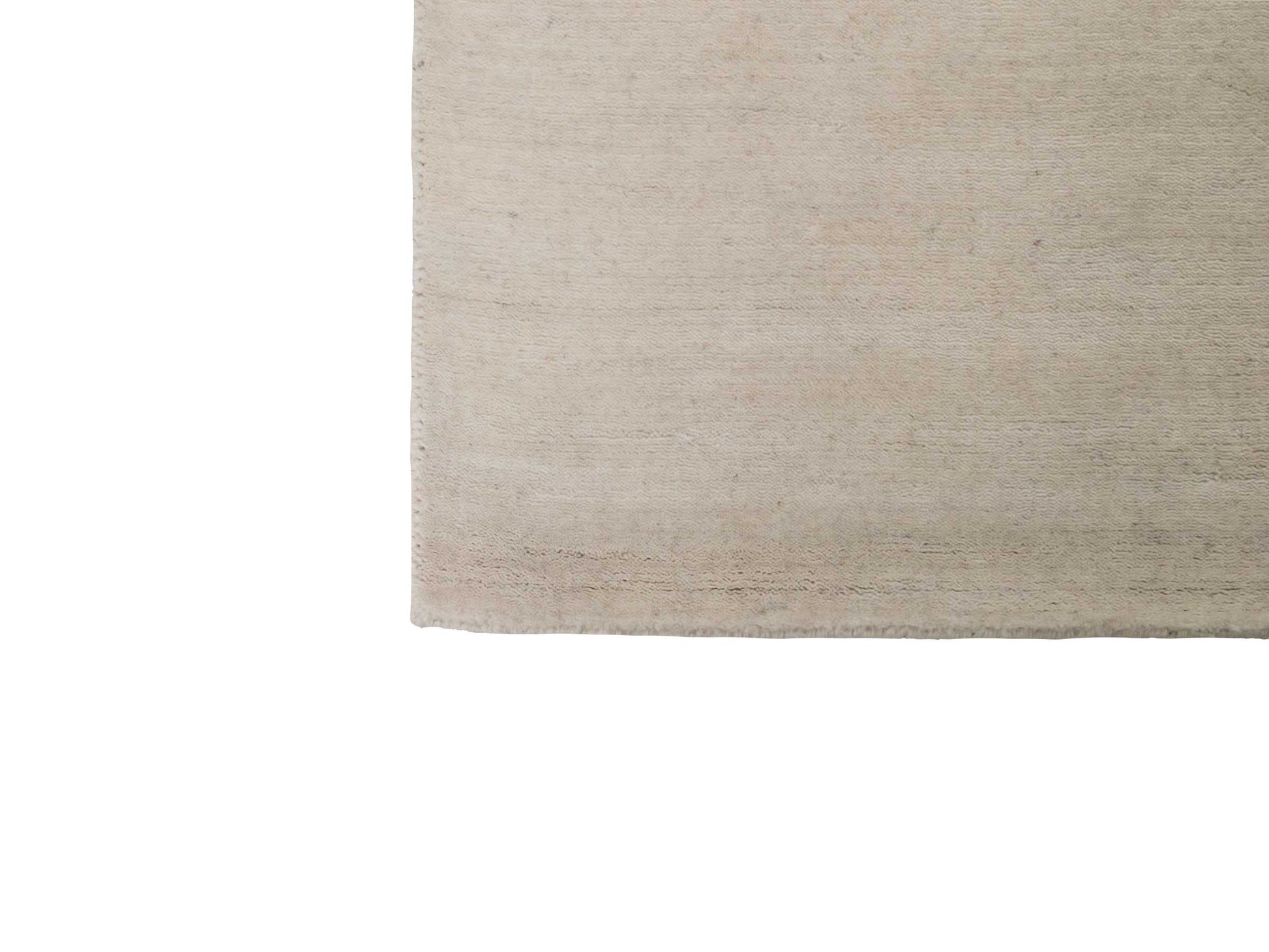 Moderner, Handloom Gabbeh Orientteppich von Khademi aus Wolle, cremeweiß. Einfarbiges Uni-Design. Produziert in Indien. Größe: 156x83cm. Teppichnummer: KB4-1562. Verkauf durch Jupiter Intl.