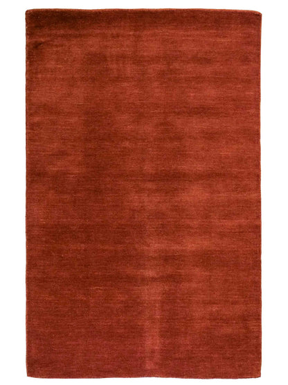 Moderner, Handloom Gabbeh Orientteppich von Khademi aus Wolle, braun. Einfarbiges Uni-Design. Produziert in Indien. Größe: 167x119cm. Teppichnummer: KB4-1575. Verkauf durch Jupiter Intl.