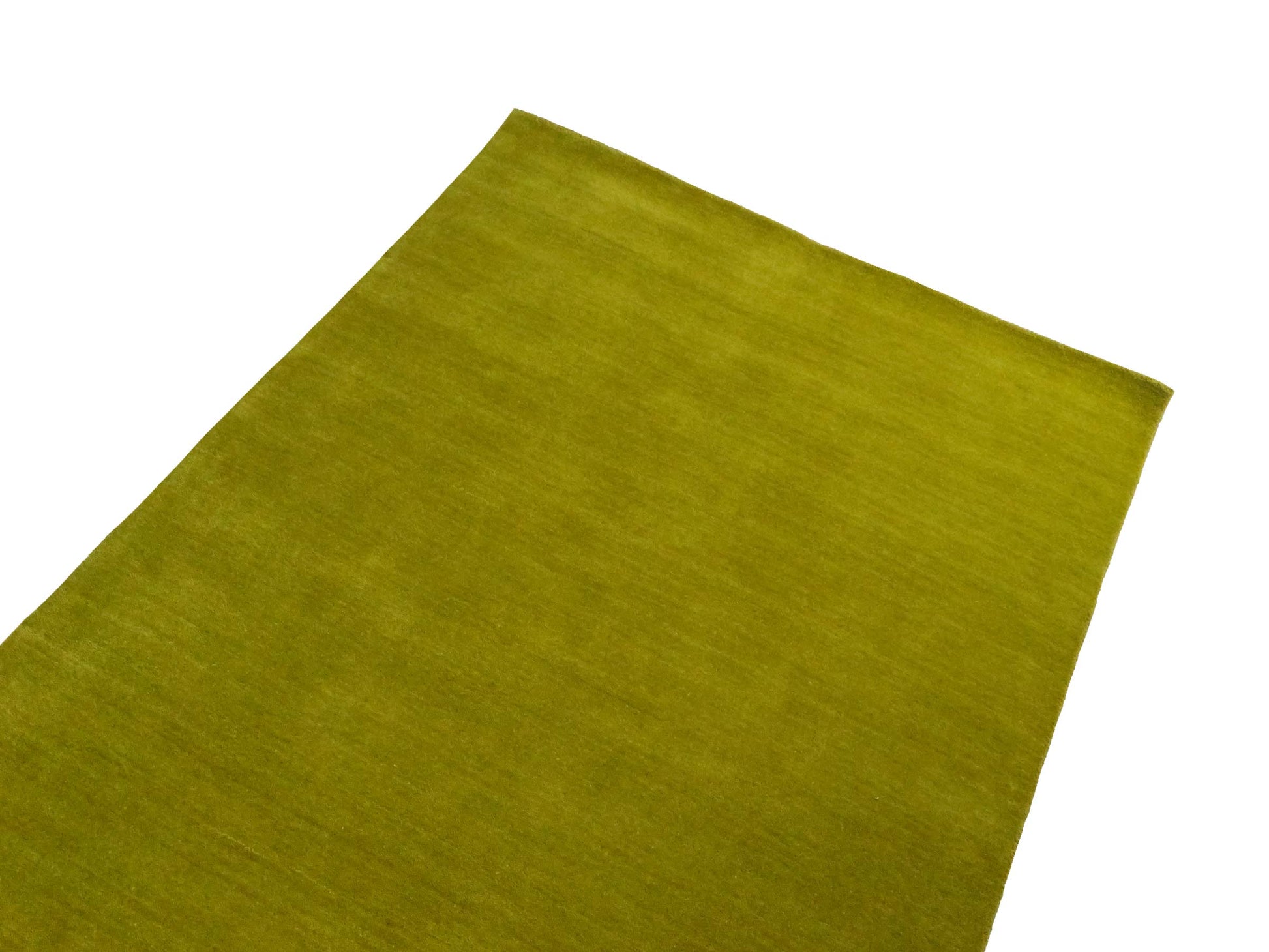 Moderner, Handloom Gabbeh Orientteppich von Khademi aus Wolle, gruen. Einfarbiges Uni-Design. Produziert in Indien. Größe: 168x116cm. Teppichnummer: KB4-1600. Verkauf durch Jupiter Intl.