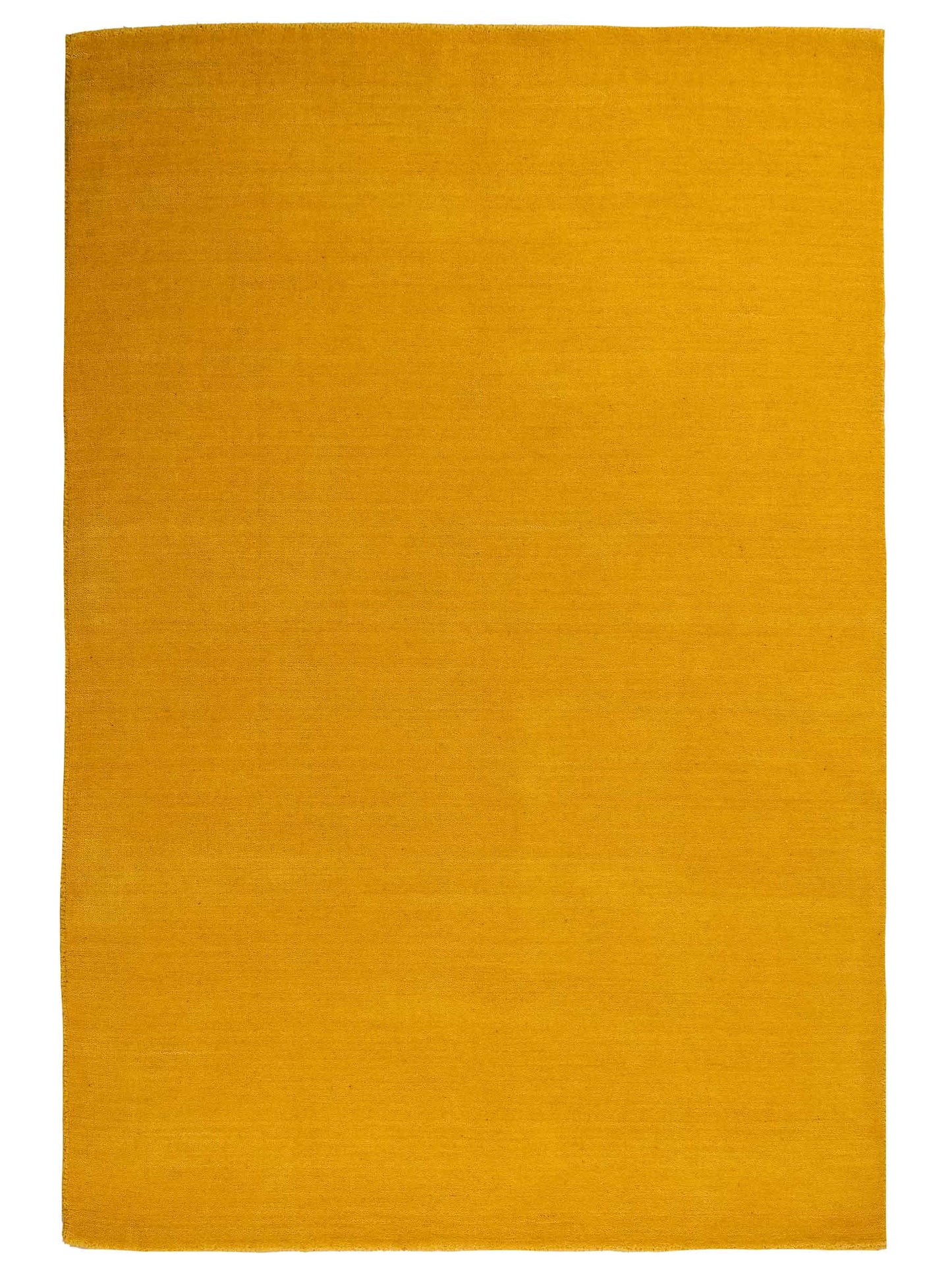 Moderner, Handloom Gabbeh Orientteppich von Khademi aus Wolle, gelb. Einfarbiges Uni-Design. Produziert in Indien. Größe: 170x117cm. Teppichnummer: KB4-1572. Verkauf durch Jupiter Intl.