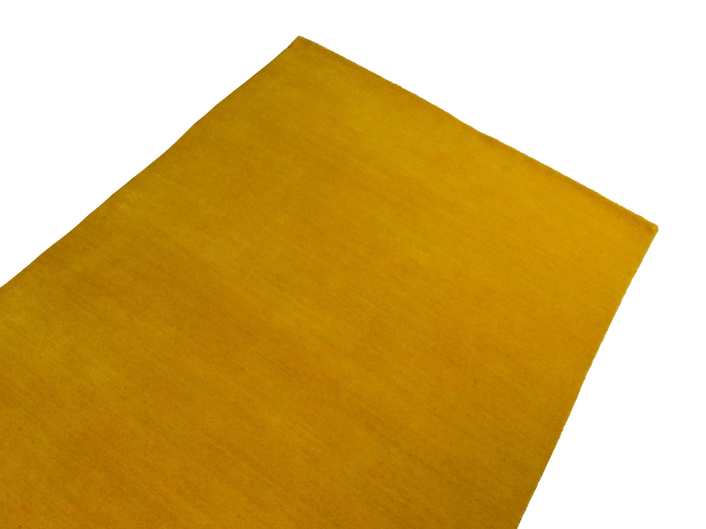 Moderner, Handloom Gabbeh Orientteppich von Khademi aus Wolle, gelb. Einfarbiges Uni-Design. Produziert in Indien. Größe: 170x117cm. Teppichnummer: KB4-1572. Verkauf durch Jupiter Intl.