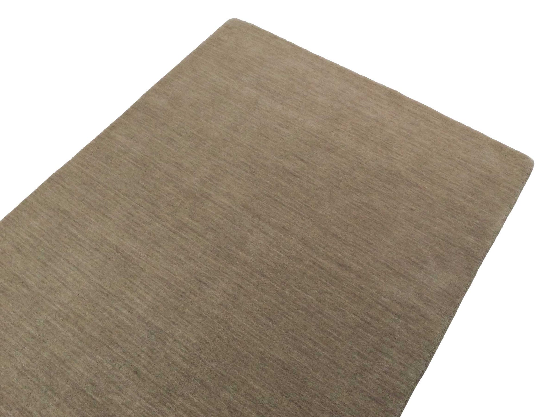 Moderner, Handloom Gabbeh Orientteppich von Khademi aus Wolle, beige. Einfarbiges Uni-Design. Produziert in Indien. Größe: 170x119cm. Teppichnummer: KB4-1581. Verkauf durch Jupiter Intl.