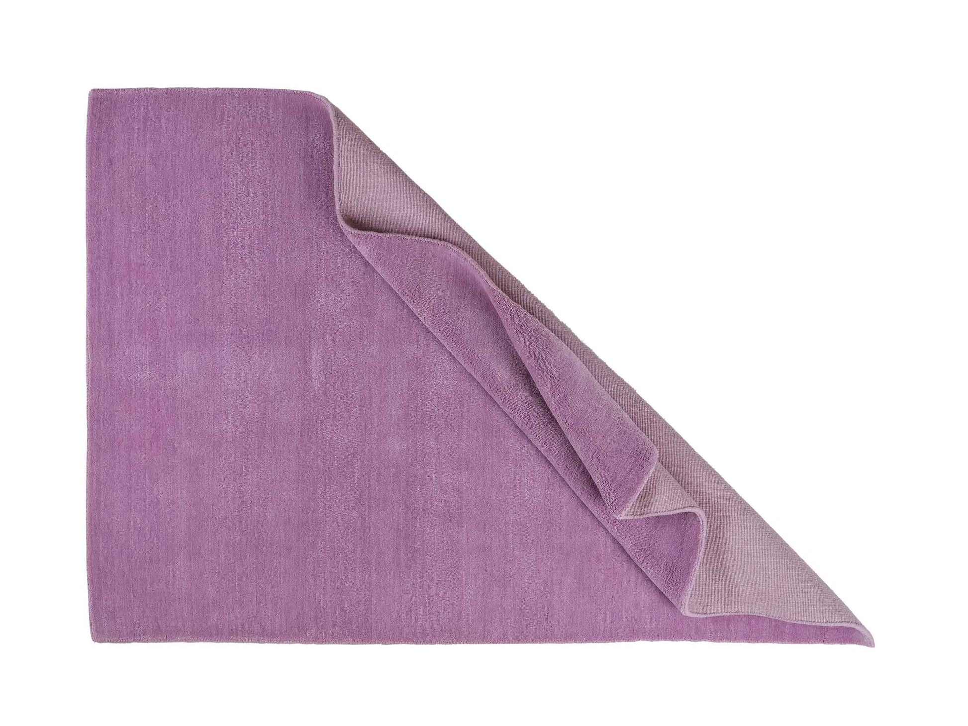 Moderner, Handloom Gabbeh Orientteppich von Khademi aus Wolle, flieder. Einfarbiges Uni-Design. Produziert in Indien. Größe: 170x119cm. Teppichnummer: KB4-1589. Verkauf durch Jupiter Intl.