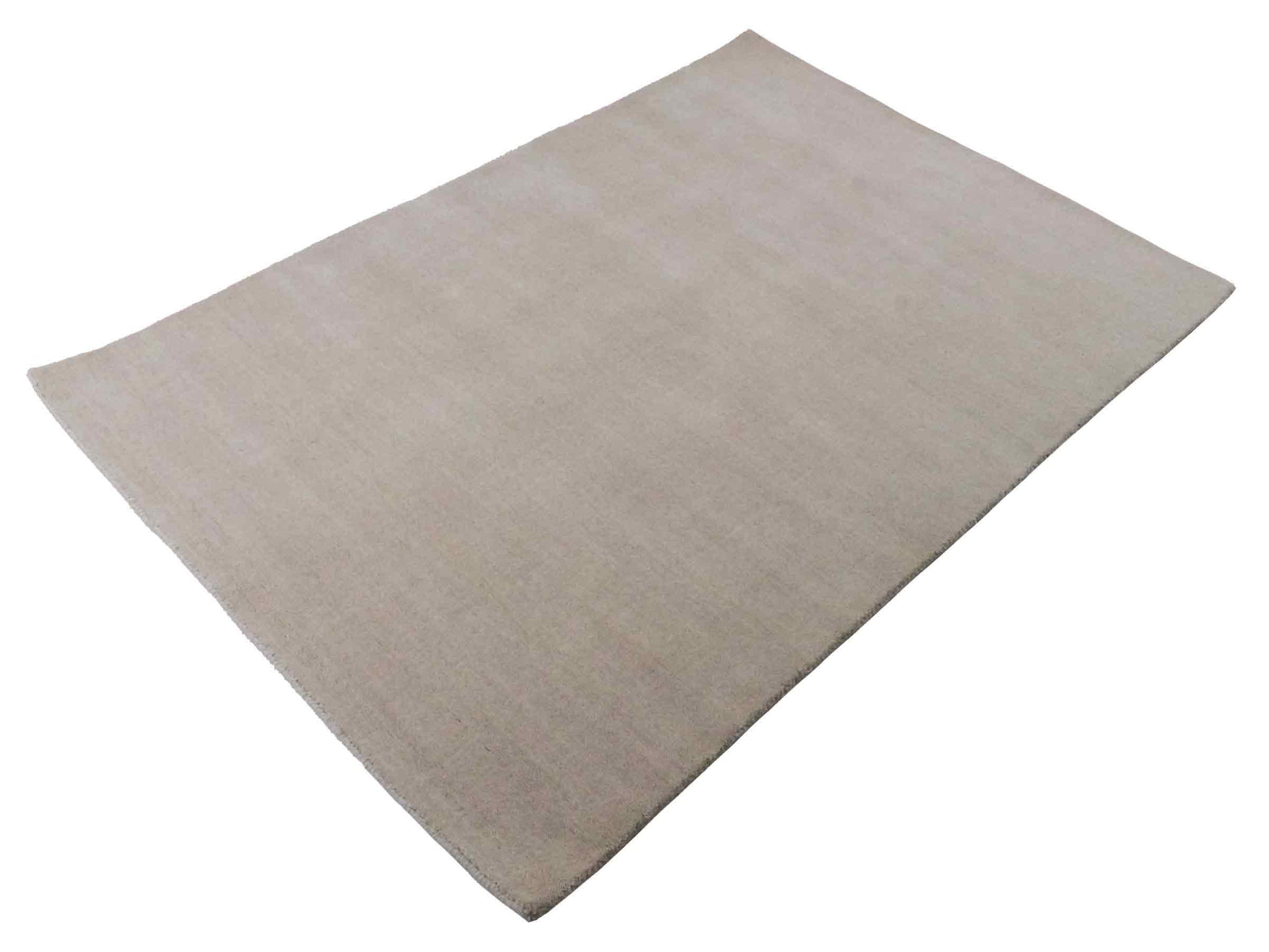 Moderner, Handloom Gabbeh Orientteppich von Khademi aus Wolle, ivory. Einfarbiges Uni-Design. Produziert in Indien. Größe: 170x119cm. Teppichnummer: KB4-1583. Verkauf durch Jupiter Intl.