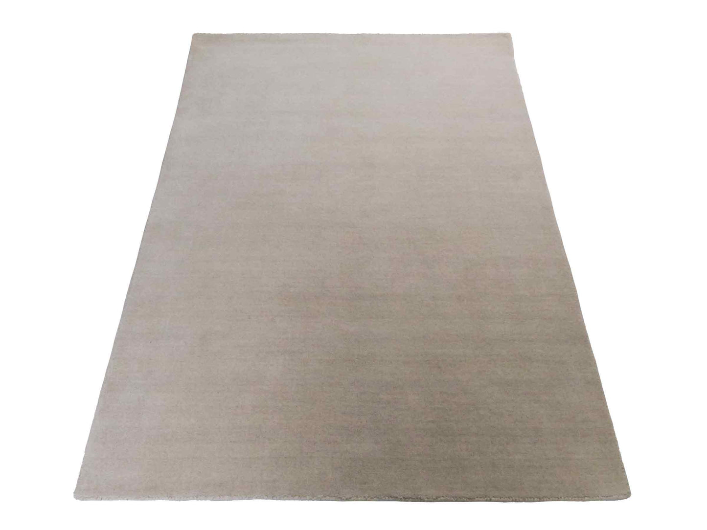 Moderner, Handloom Gabbeh Orientteppich von Khademi aus Wolle, ivory. Einfarbiges Uni-Design. Produziert in Indien. Größe: 170x119cm. Teppichnummer: KB4-1583. Verkauf durch Jupiter Intl.