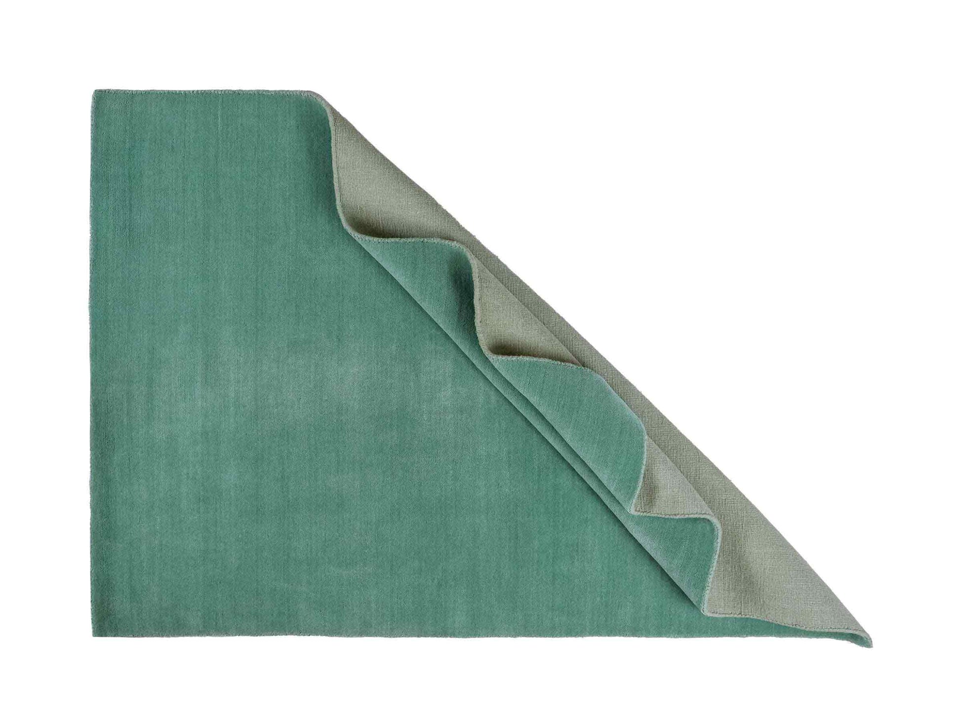 Moderner, Handloom Gabbeh Orientteppich von Khademi aus Wolle, türkis. Einfarbiges Uni-Design. Produziert in Indien. Größe: 170x120cm. Teppichnummer: KB4-1587. Verkauf durch Jupiter Intl.