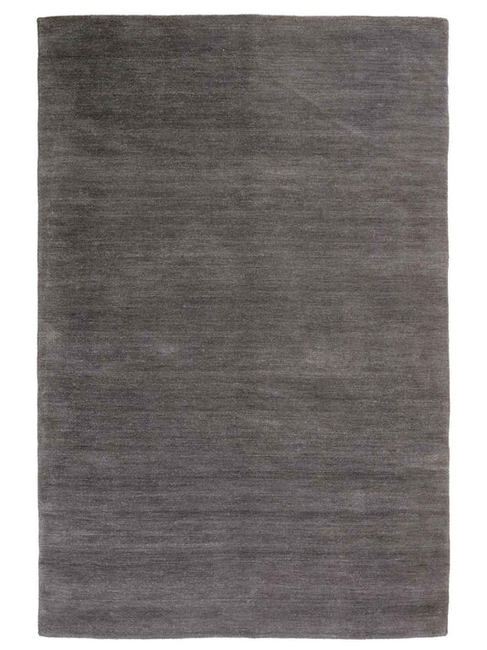 Moderner, Handloom Gabbeh Orientteppich von Khademi aus Wolle, anthrazit. Einfarbiges Uni-Design. Produziert in Indien. Größe: 175x125cm. Teppichnummer: KB4-1585. Verkauf durch Jupiter Intl.