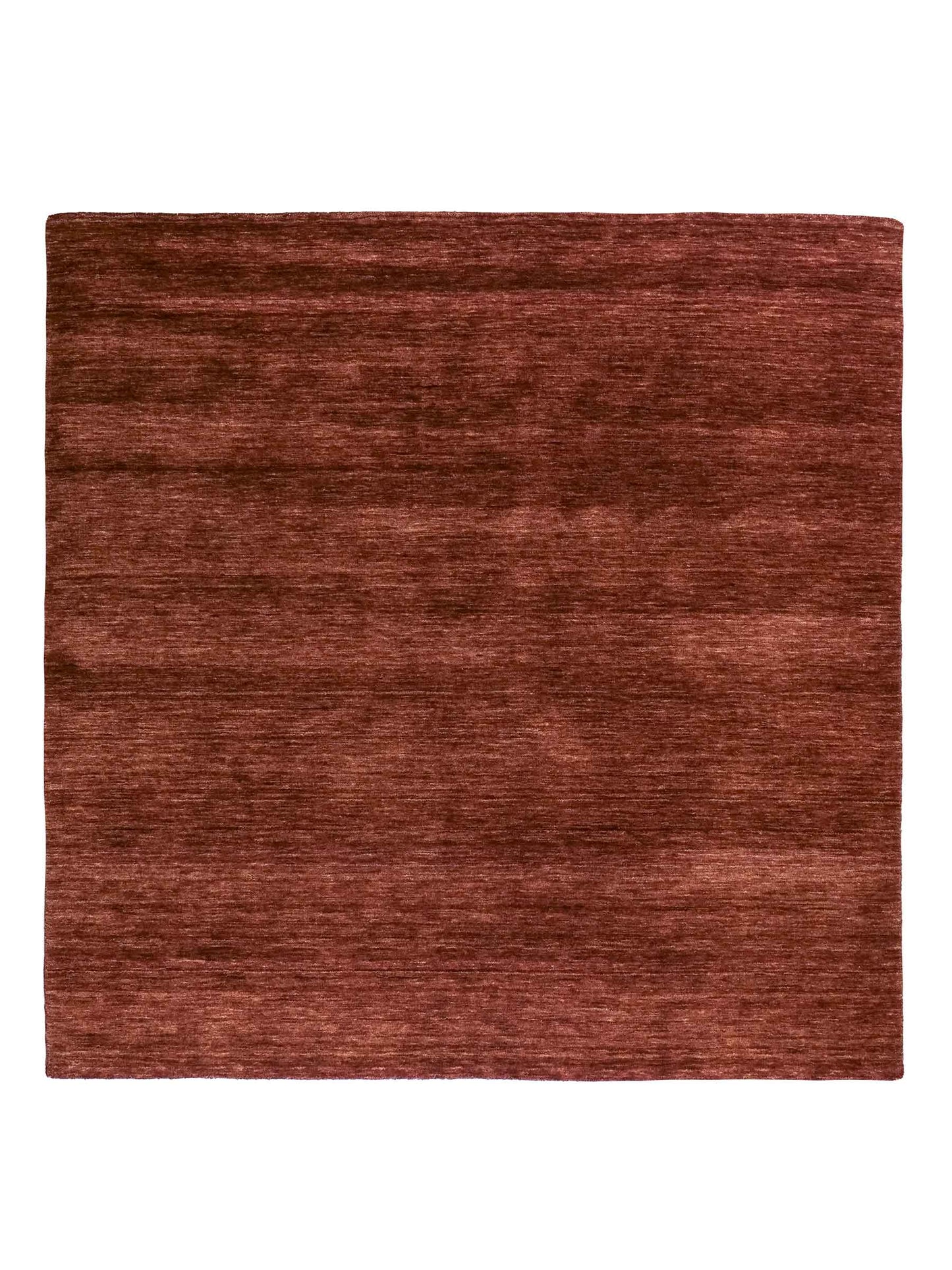 Moderner, Handloom Gabbeh Orientteppich von Khademi aus Wolle, braun. Einfarbiges Uni-Design. Produziert in Indien. Größe: 200x200cm. Teppichnummer: KB4-1596. Verkauf durch Jupiter Intl.