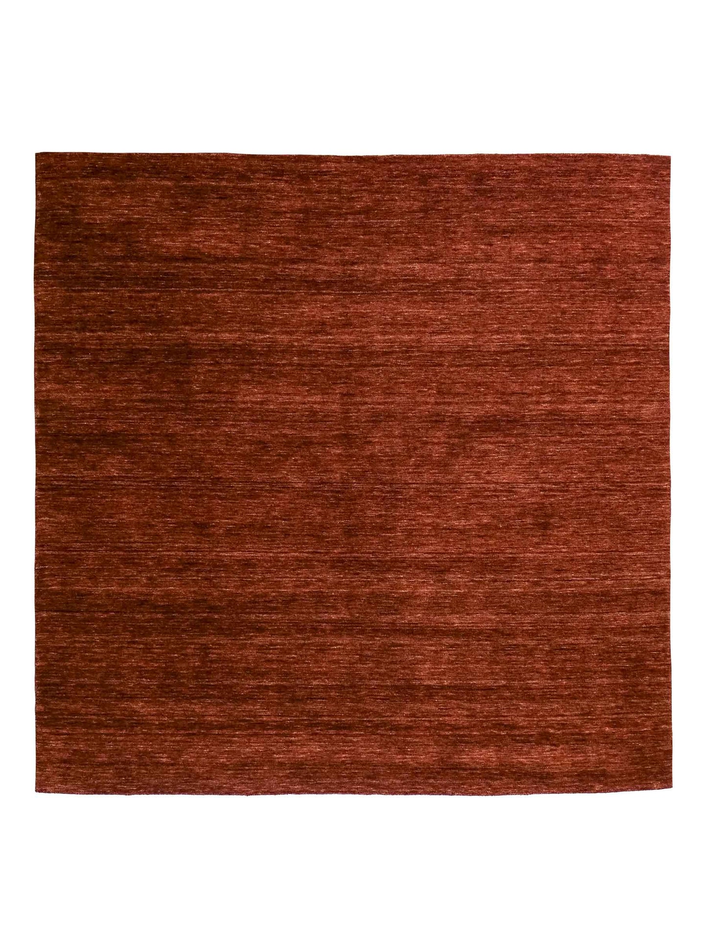 Moderner, Handloom Gabbeh Orientteppich von Khademi aus Wolle, braun. Einfarbiges Uni-Design. Produziert in Indien. Größe: 200x200cm. Teppichnummer: KB4-1597. Verkauf durch Jupiter Intl.