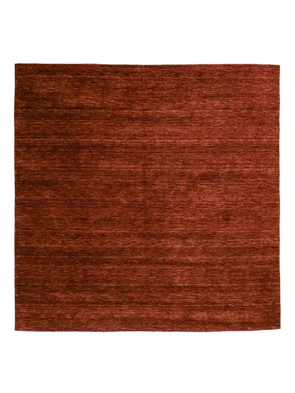 Moderner, Handloom Gabbeh Orientteppich von Khademi aus Wolle, braun. Einfarbiges Uni-Design. Produziert in Indien. Größe: 200x200cm. Teppichnummer: KB4-1597. Verkauf durch Jupiter Intl.