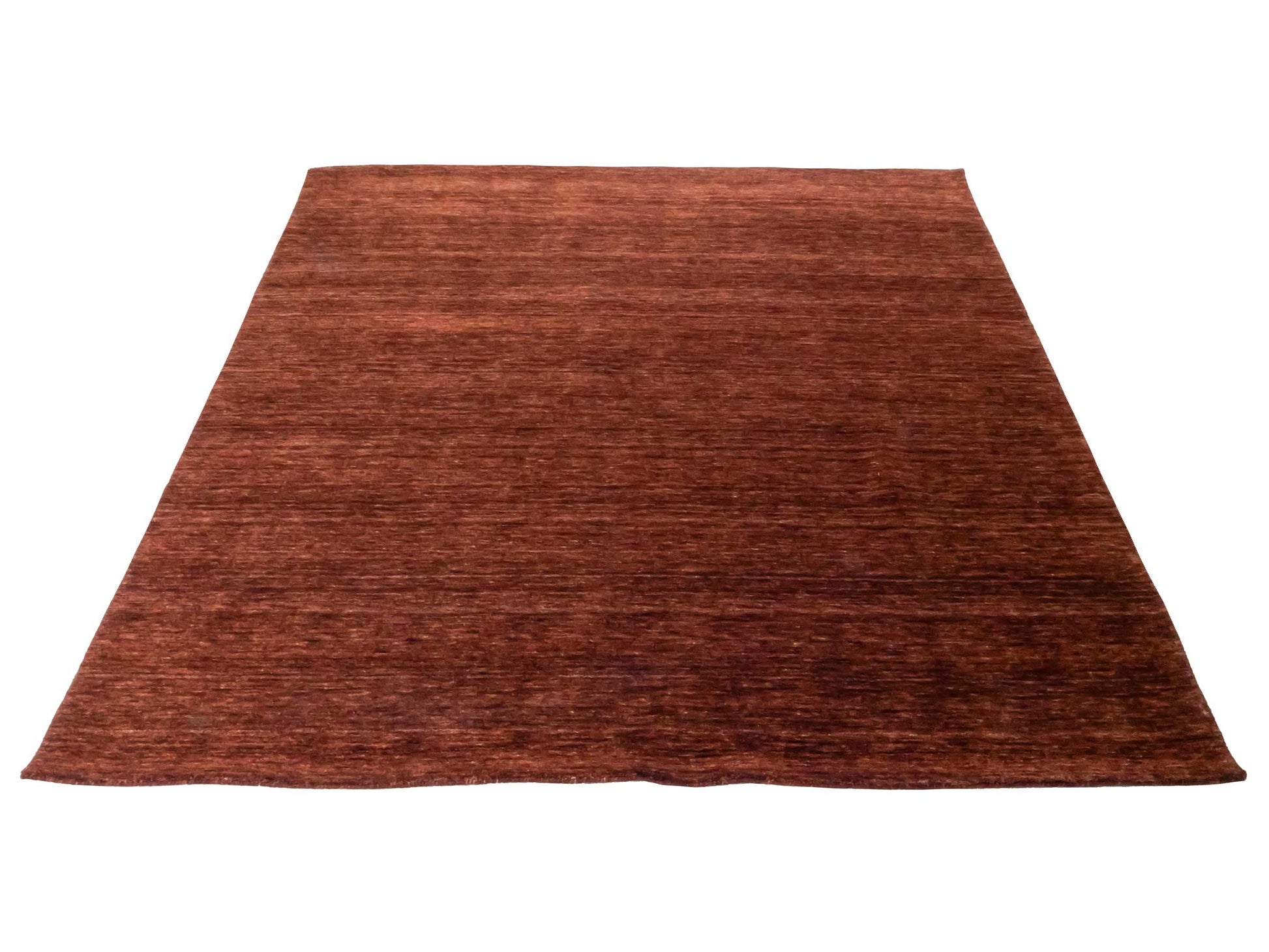 Moderner, Handloom Gabbeh Orientteppich von Khademi aus Wolle, braun. Einfarbiges Uni-Design. Produziert in Indien. Größe: 200x200cm. Teppichnummer: KB4-1597. Verkauf durch Jupiter Intl.