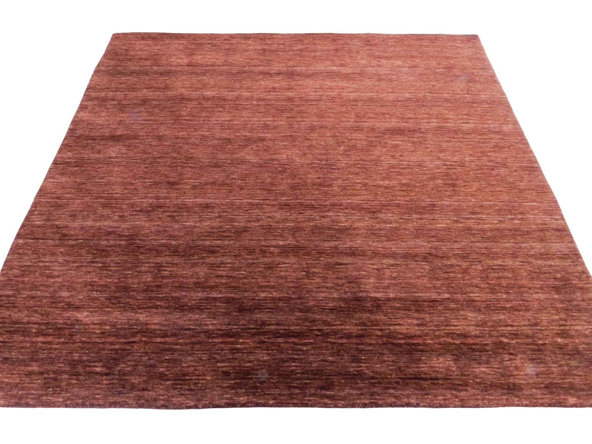 Moderner, Handloom Gabbeh Orientteppich von Khademi aus Wolle, braun. Einfarbiges Uni-Design. Produziert in Indien. Größe: 200x200cm. Teppichnummer: KB4-1597. Verkauf durch Jupiter Intl.