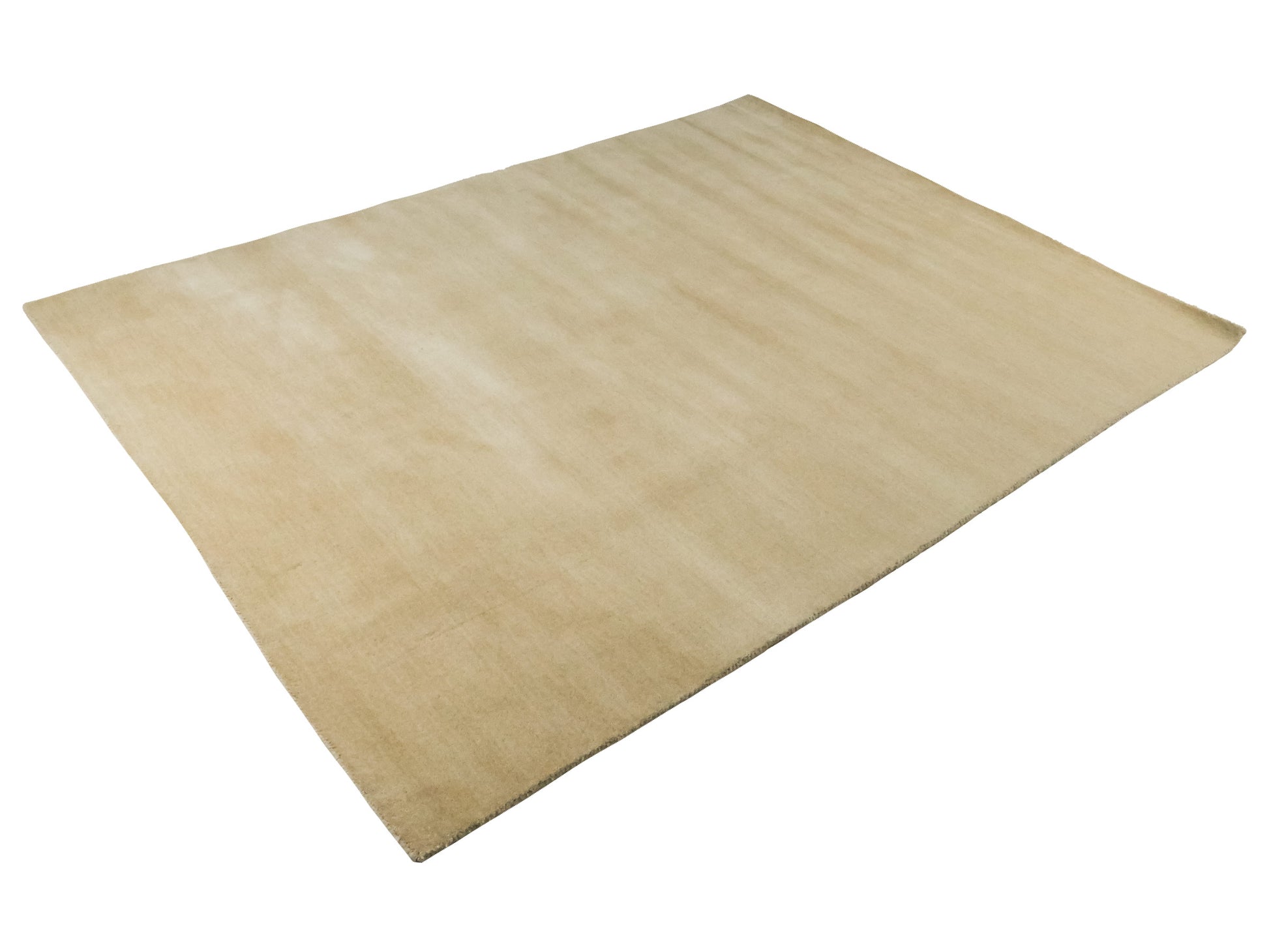 Moderner, Handloom Gabbeh Orientteppich von Khademi aus Wolle, beige. Einfarbiges Uni-Design. Produziert in Indien. Größe: 232x169cm. Teppichnummer: KB4-1616. Verkauf durch Jupiter Intl.