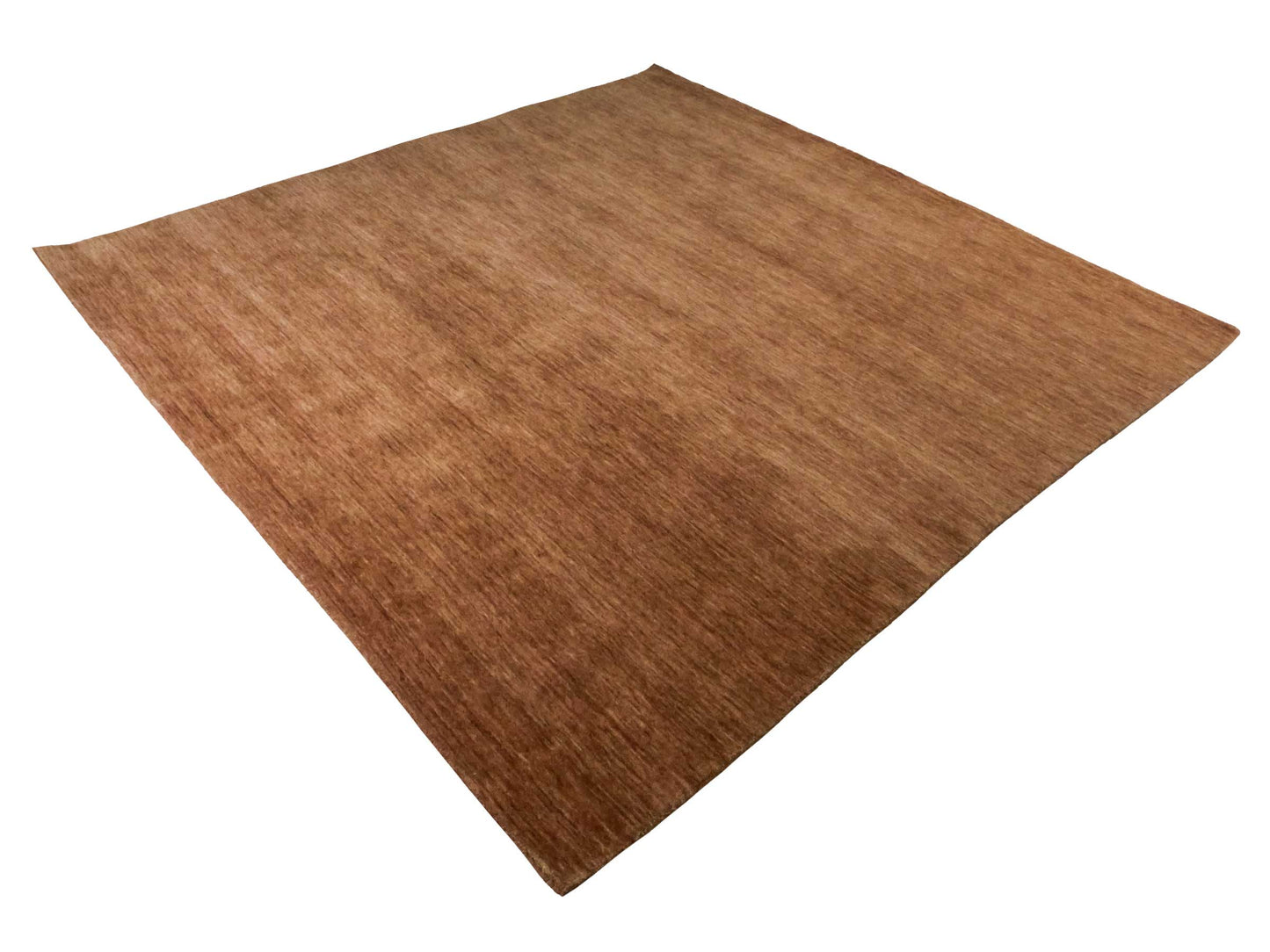 Moderner, Handloom Gabbeh Orientteppich von Khademi aus Wolle, braun. Einfarbiges Uni-Design. Produziert in Indien. Größe: 240x237cm. Teppichnummer: KB4-1599. Verkauf durch Jupiter Intl.