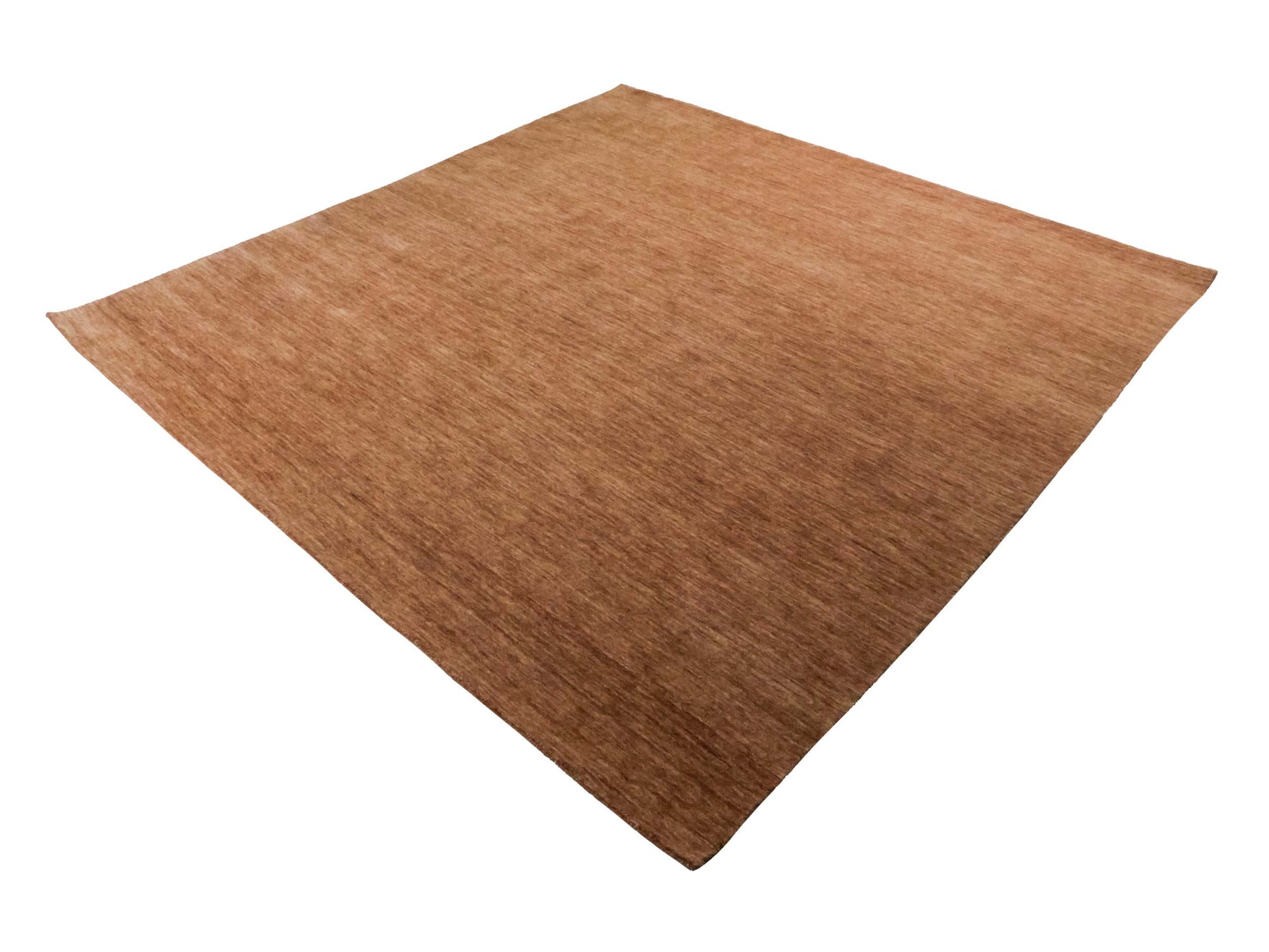 Moderner, Handloom Gabbeh Orientteppich von Khademi aus Wolle, braun. Einfarbiges Uni-Design. Produziert in Indien. Größe: 240x237cm. Teppichnummer: KB4-1599. Verkauf durch Jupiter Intl.