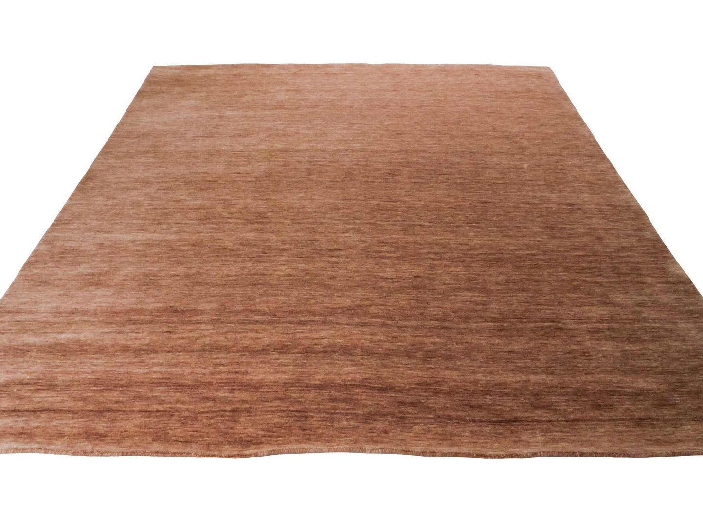 Moderner, Handloom Gabbeh Orientteppich von Khademi aus Wolle, braun. Einfarbiges Uni-Design. Produziert in Indien. Größe: 241x235cm. Teppichnummer: KB4-1598. Verkauf durch Jupiter Intl.