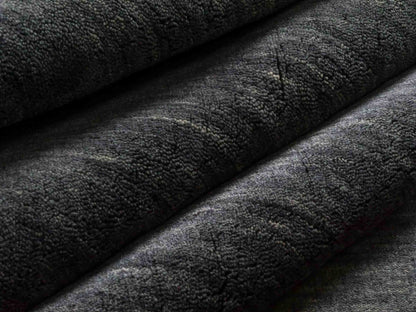 Moderner, Handloom Gabbeh Orientteppich von Khademi aus Wolle, anthrazit. Einfarbiges Uni-Design. Produziert in Indien. Größe: 285x200cm. Teppichnummer: KB4-1614. Verkauf durch Jupiter Intl.