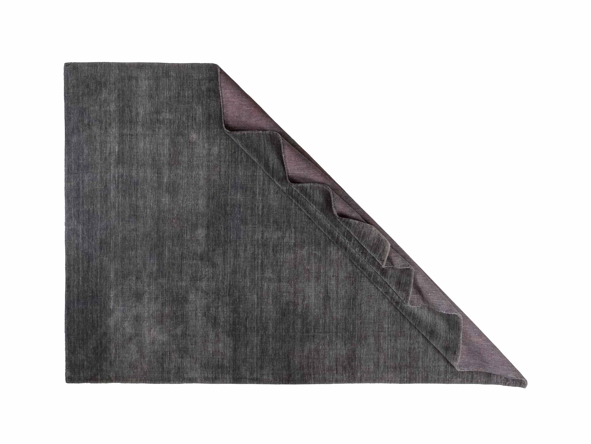 Moderner, Handloom Gabbeh Orientteppich von Khademi aus Wolle, anthrazit. Einfarbiges Uni-Design. Produziert in Indien. Größe: 285x200cm. Teppichnummer: KB4-1614. Verkauf durch Jupiter Intl.